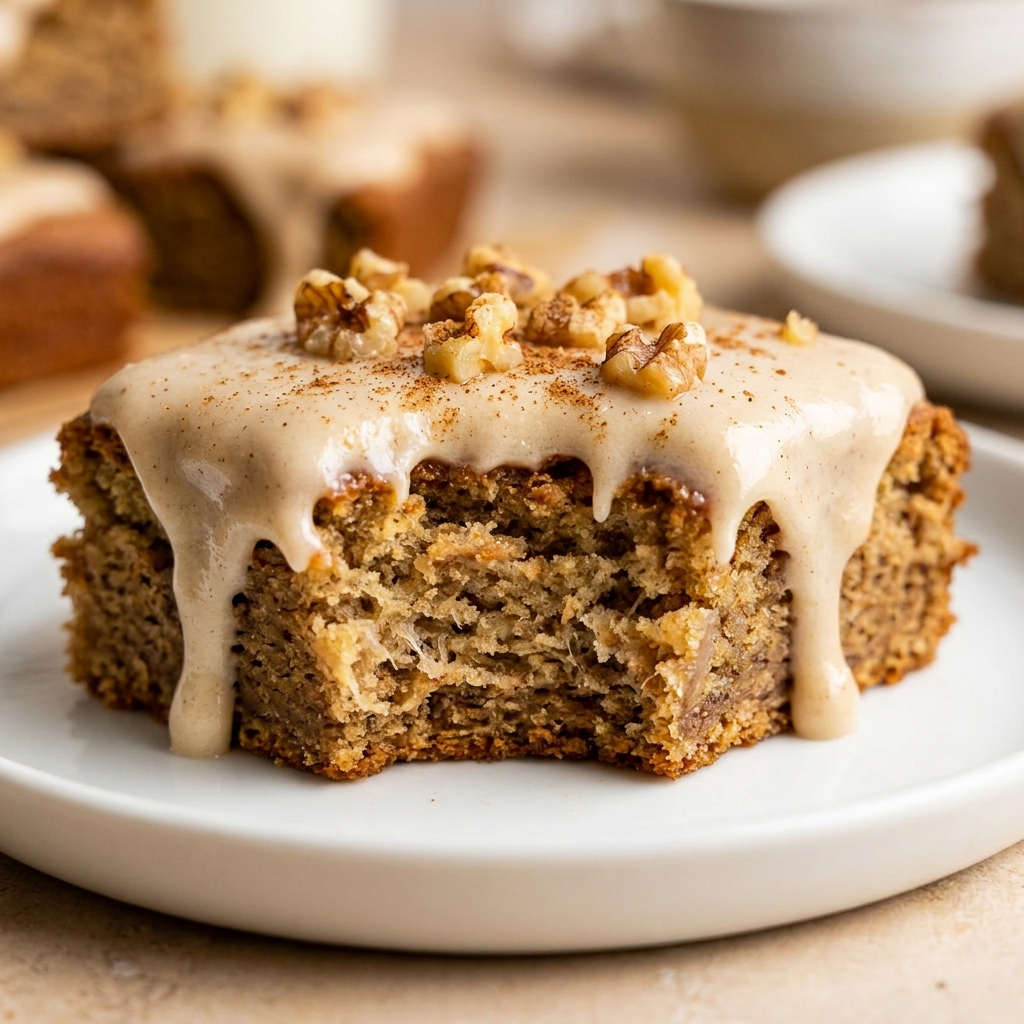 Ripe bananas and cocoa powder being folded into batter in a pale yellow bowl