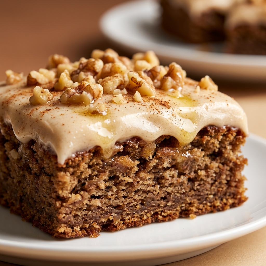 A single banana bread brownie with a glossy cracked top and a bite taken out