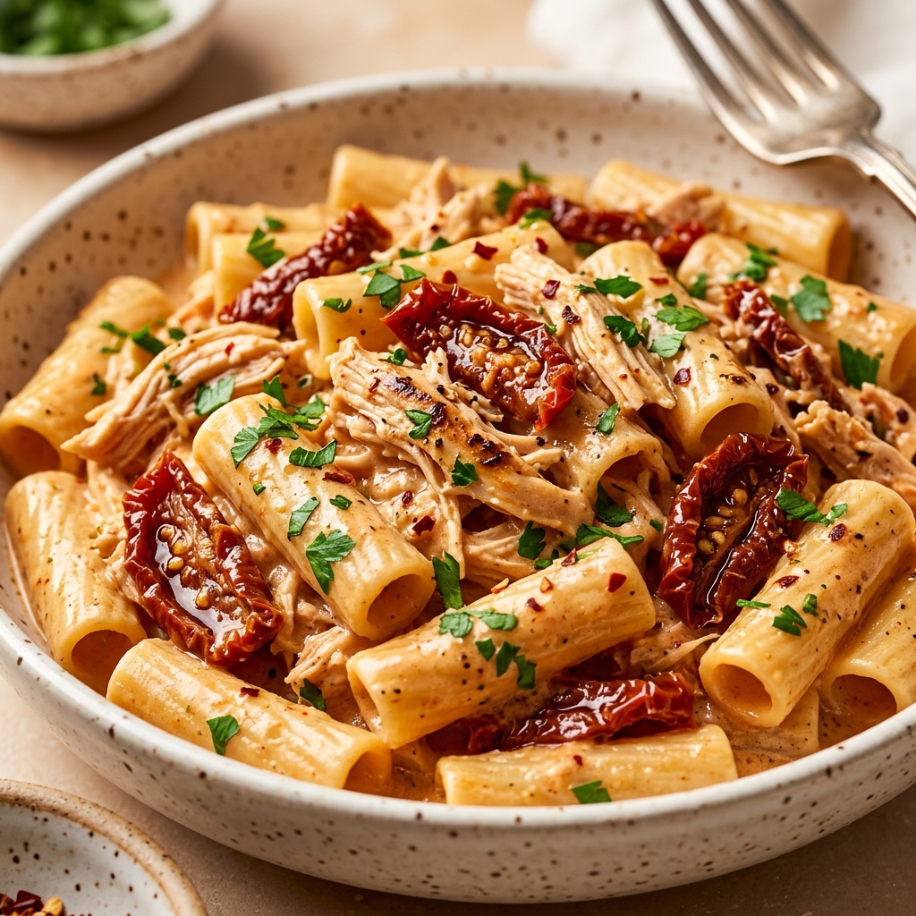 Creamy Marry Me Chicken Pasta with sun-dried tomatoes
