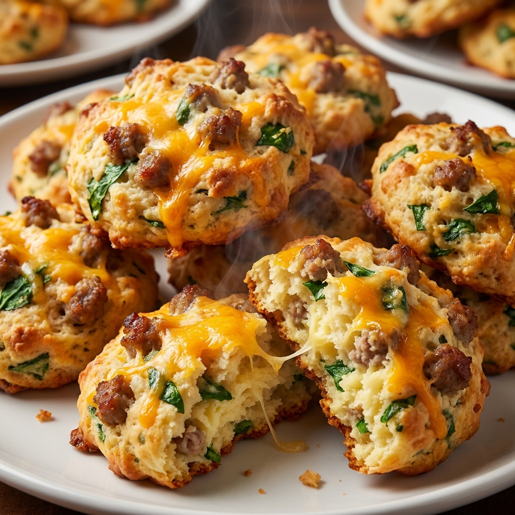 Fluffy high-protein breakfast biscuits ready to eat