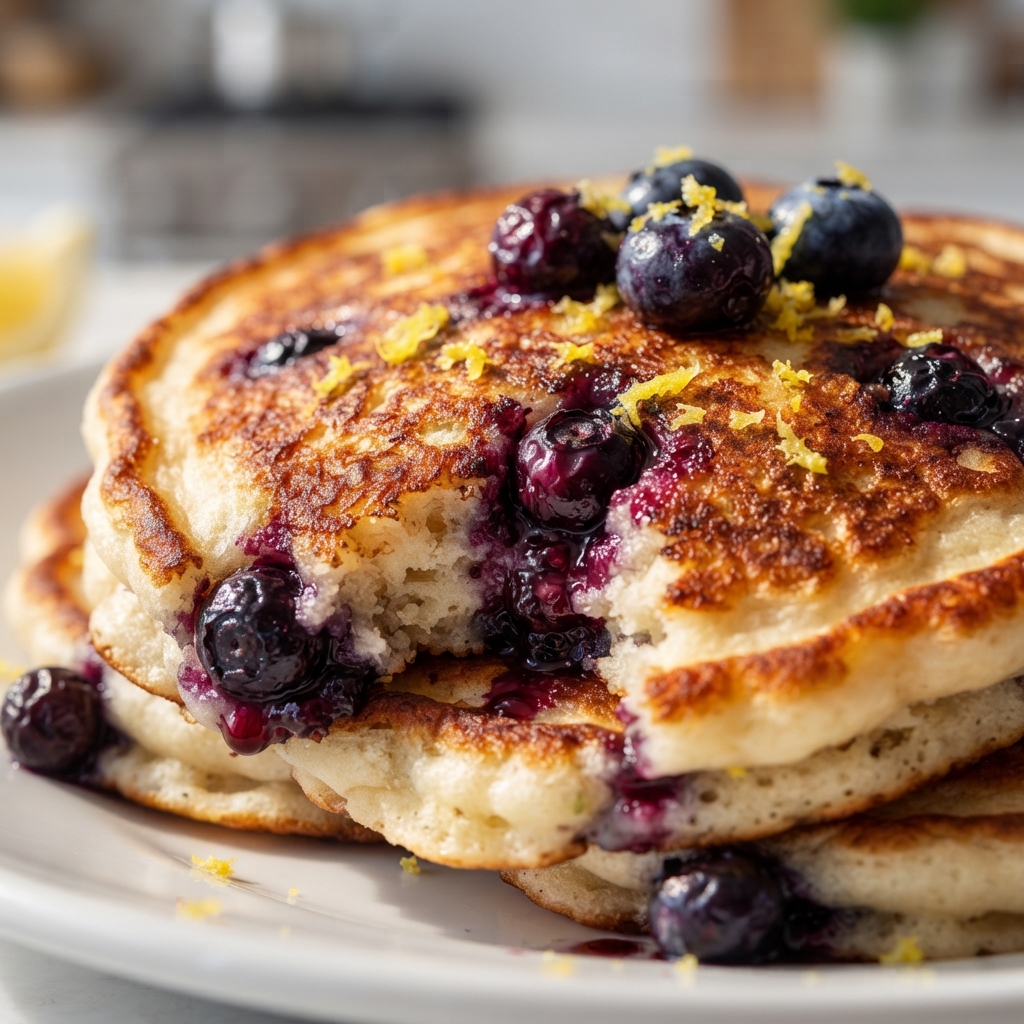 Easy Lemon Blueberry Cottage Cheese Pancake Bites Recipe