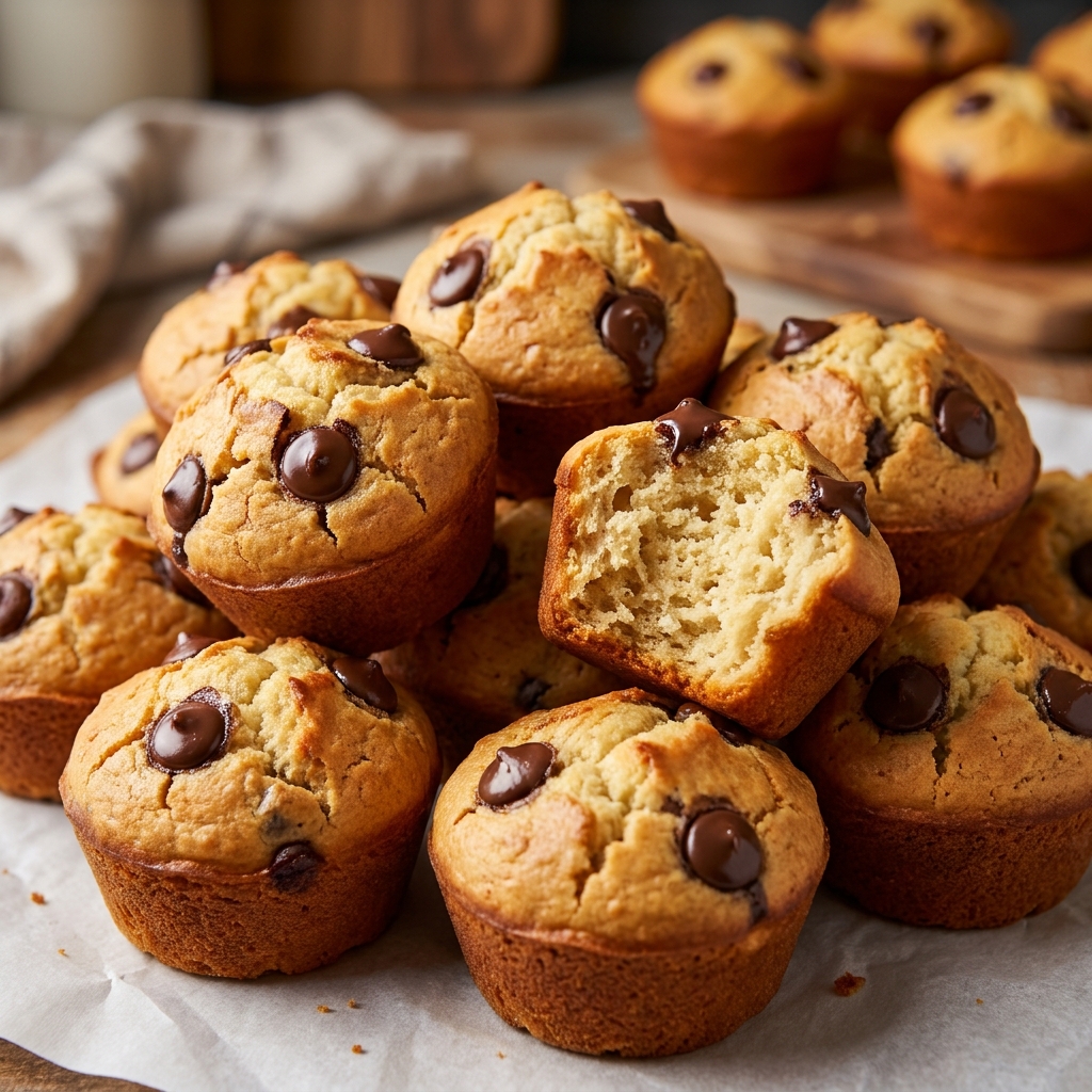 Freshly baked muffins with a crisp top