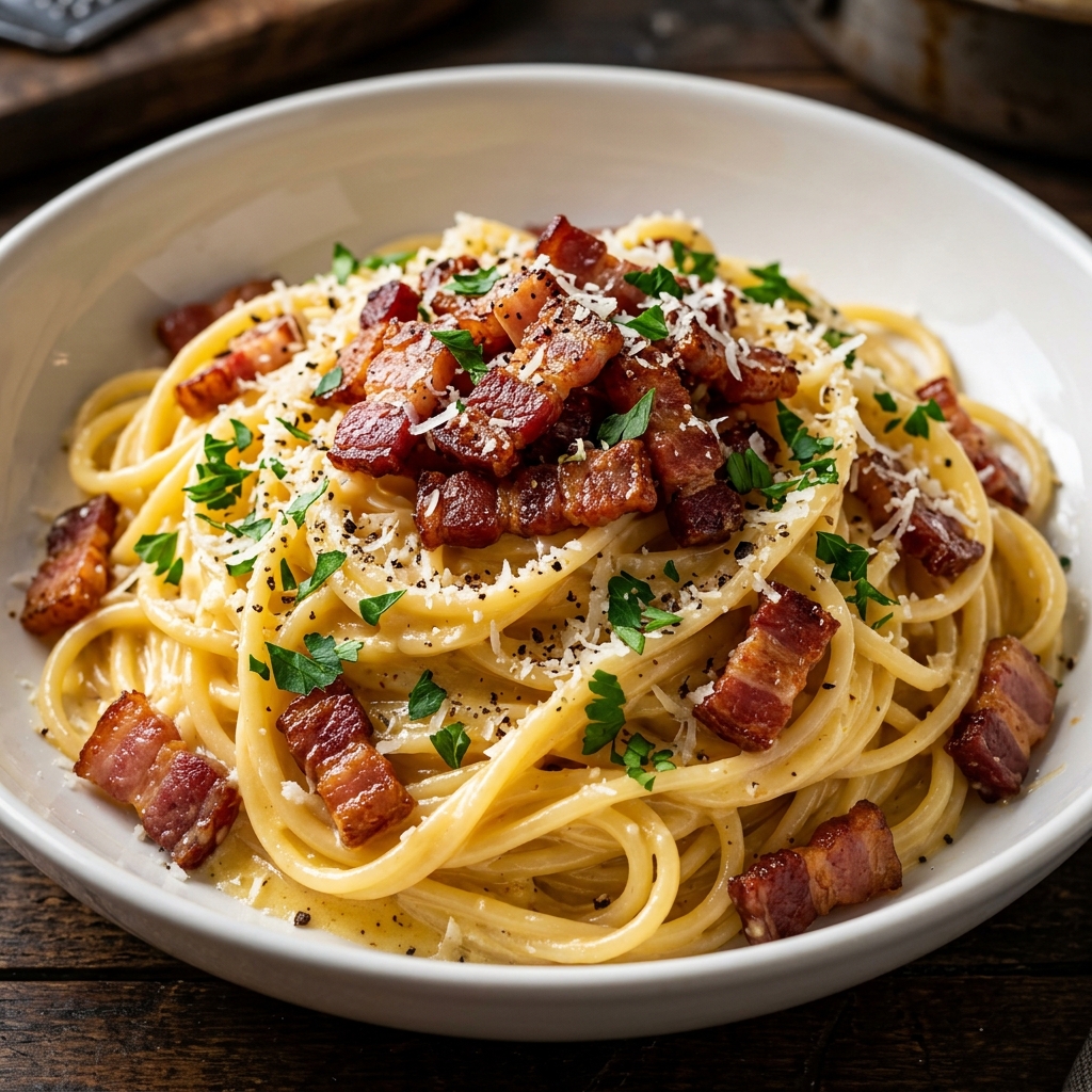Spaghetti Carbonara Creamy Pasta Recipe – Restaurant Style