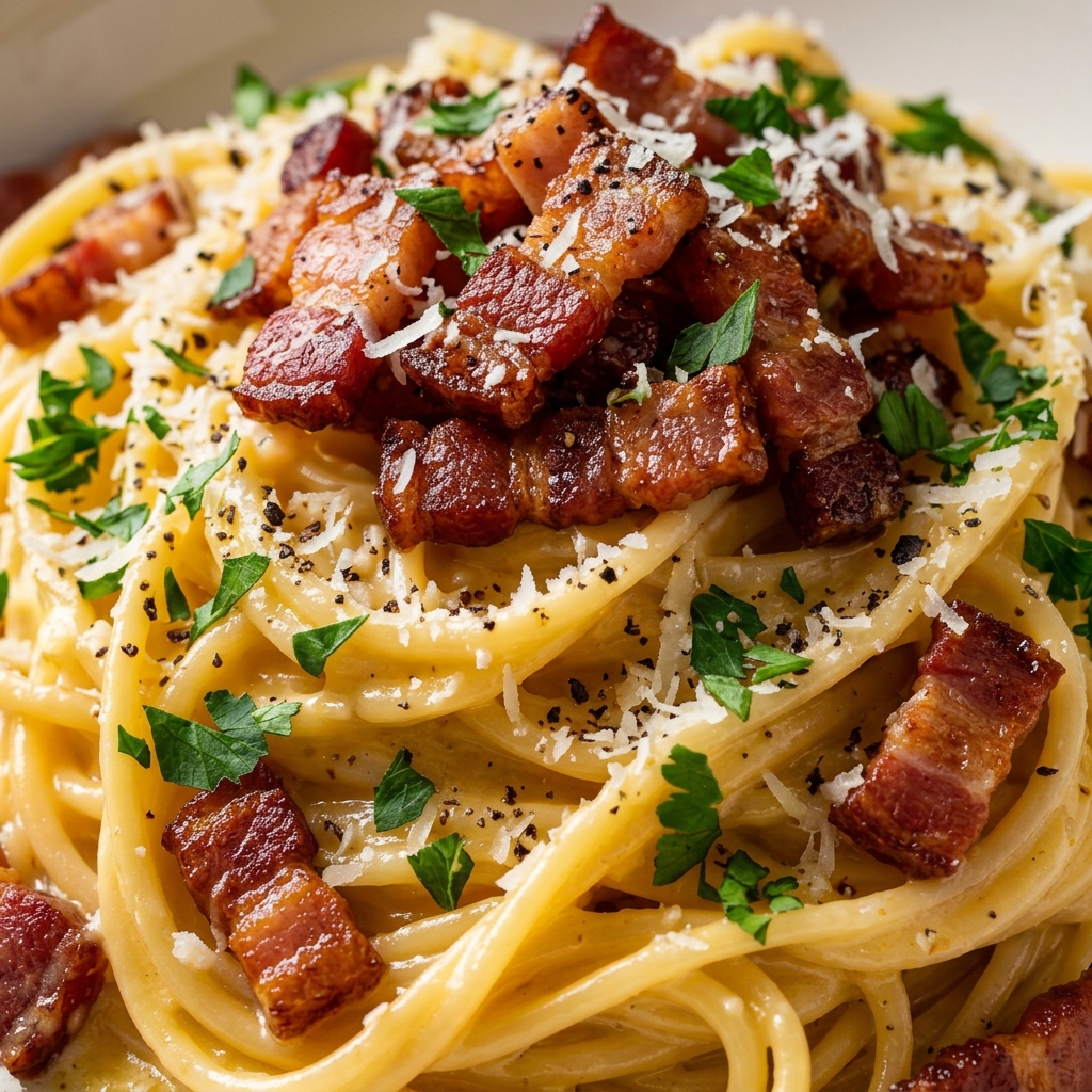 Preparing Spaghetti Carbonara Creamy Pasta Recipe – Restaurant Style